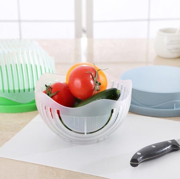 Knife Vegetable Cutter – Quick & Safe Salad Cutter Bowl - Image 2