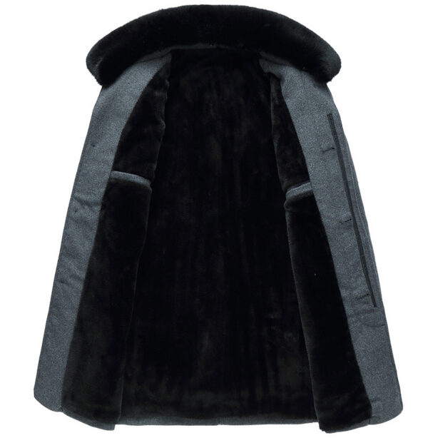 Woolen Coat With Wool Collar For Men - Image 5