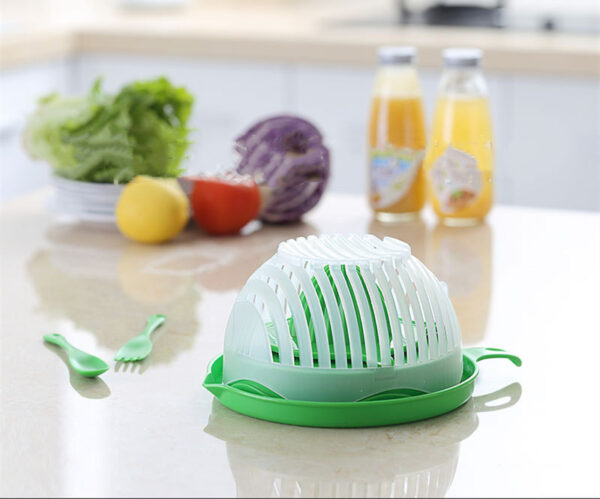 Knife Vegetable Cutter – Quick & Safe Salad Cutter Bowl - Image 7