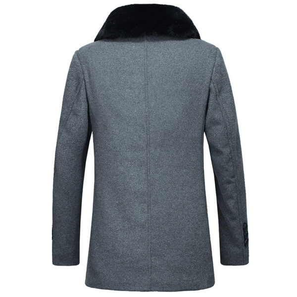 Woolen Coat With Wool Collar For Men - Image 3