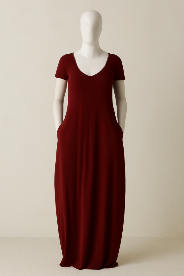 Plus Size Neon Dress Maroon