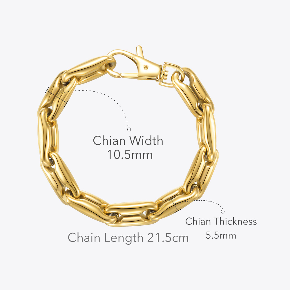 18K Gold Plated Chunky Chain | Titanium Steel Lobster Buckle