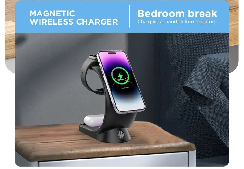 3-in-1 Magnetic Wireless Charger | Apple MagSafe Stand 7 3-in-1 Magnetic Wireless Charger | Apple MagSafe Stand