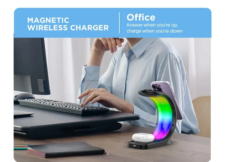 3-in-1 Magnetic Wireless Charger | Apple MagSafe Stand 8 3-in-1 Magnetic Wireless Charger | Apple MagSafe Stand