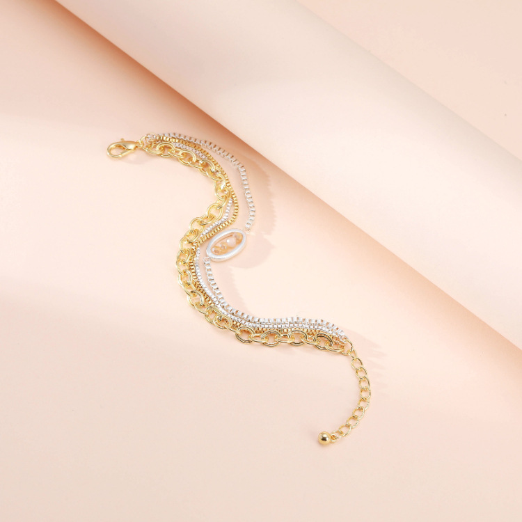 Adjustable Beaded Bracelet | Multi-Layer Metal Band