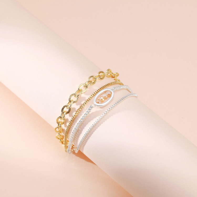 Adjustable Beaded Bracelet | Multi-Layer Metal Band