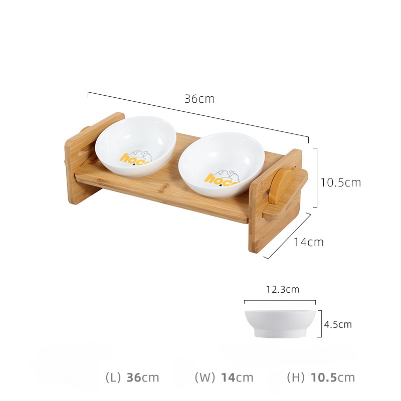 Adjustable Cat Feeding Station | Anti-Spill Ceramic Bowl Set