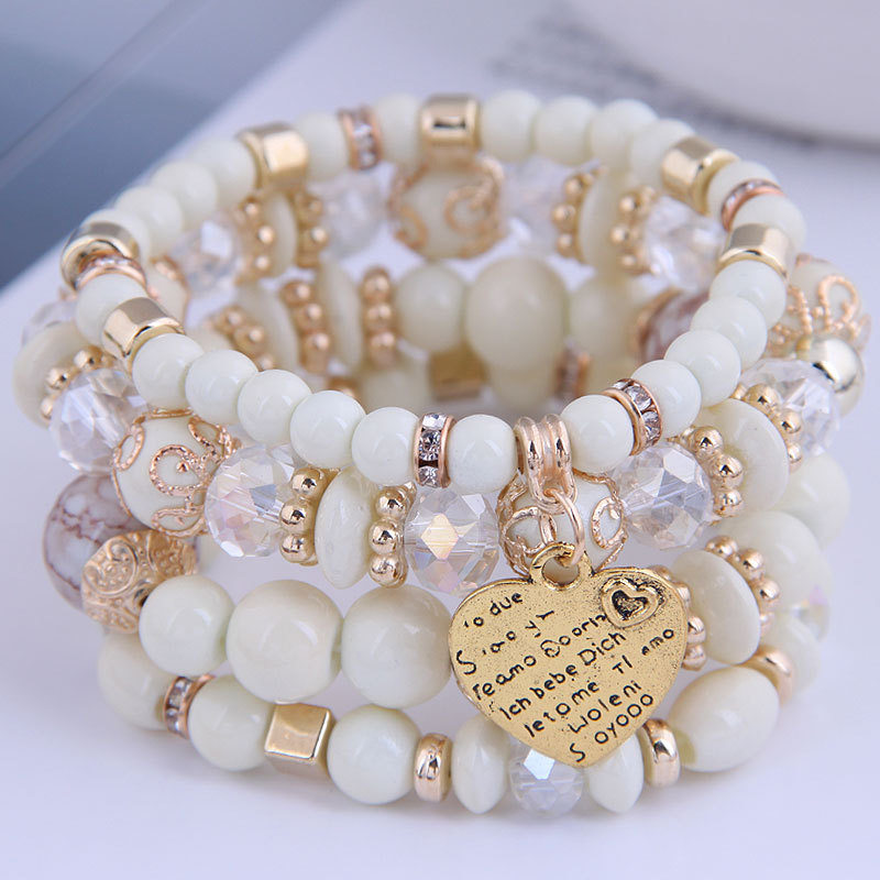 Bohemian Heart Bracelet Set | 4-Piece Multi-Layer Rope