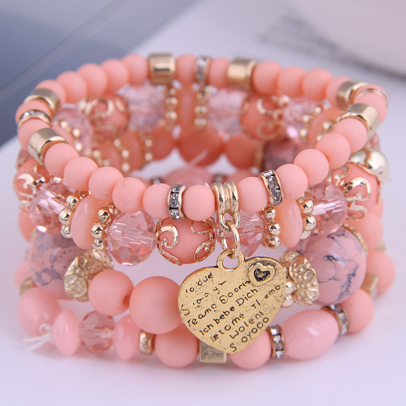 Bohemian Heart Bracelet Set | 4-Piece Multi-Layer Rope