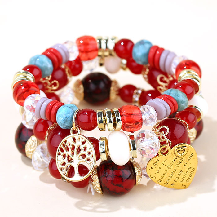 Candy Bead Temperament Bracelet | Geometric Multi-Layer Band