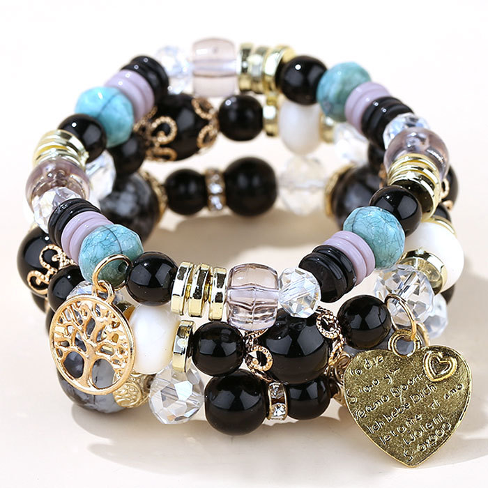 Candy Bead Temperament Bracelet | Geometric Multi-Layer Band