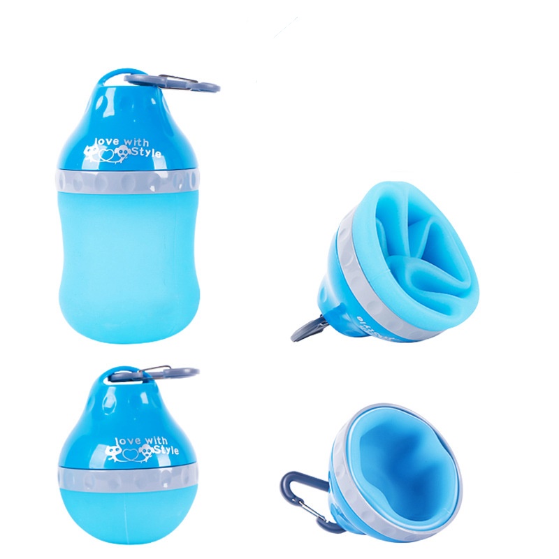 Collapsible Pet Travel Bottle | 400ml Silicone Bowl