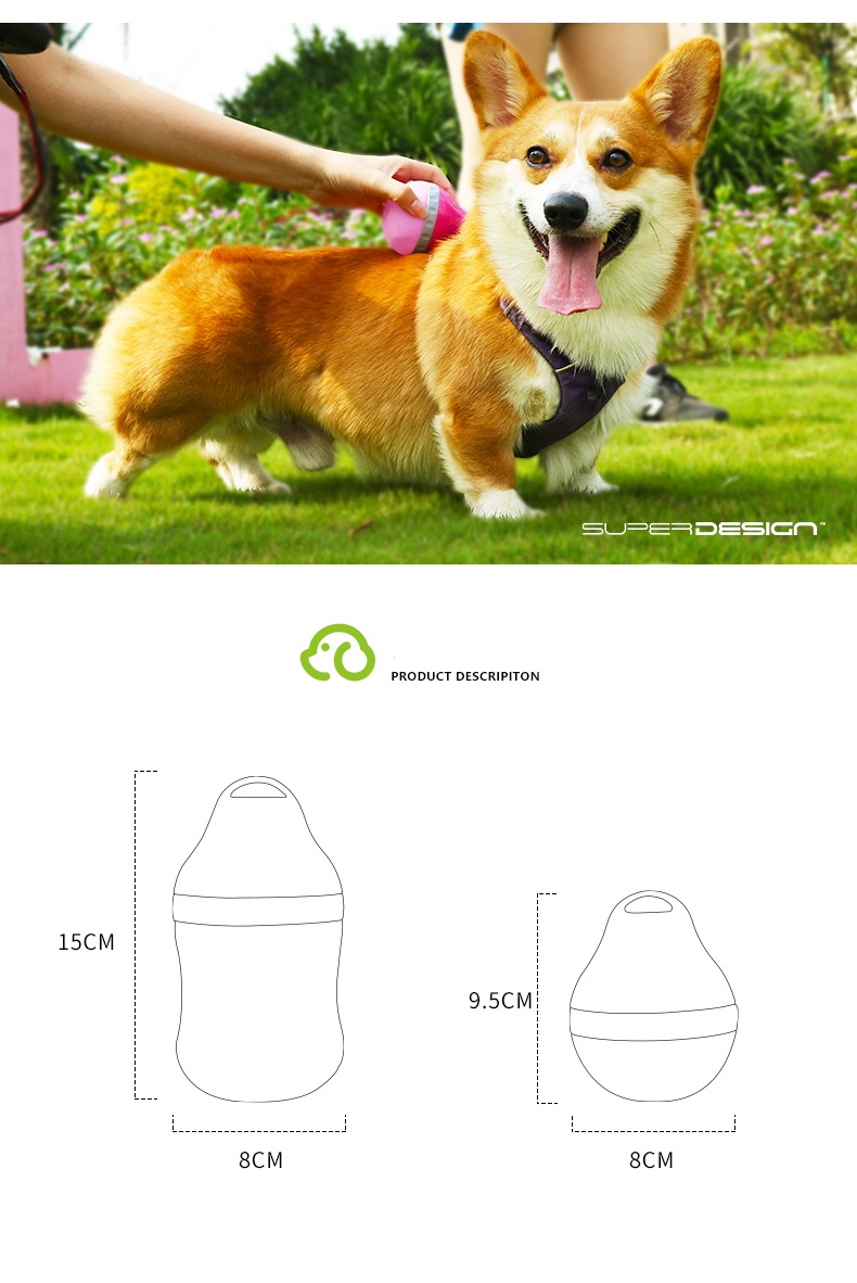 Collapsible Pet Travel Bottle | 400ml Silicone Bowl