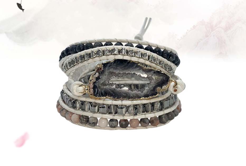 Creative Natural Stone Bracelet | Bohemian Multi-Layer Cuff