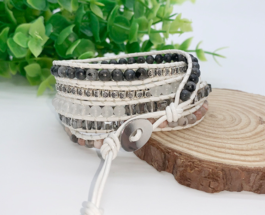 Creative Natural Stone Bracelet | Bohemian Multi-Layer Cuff