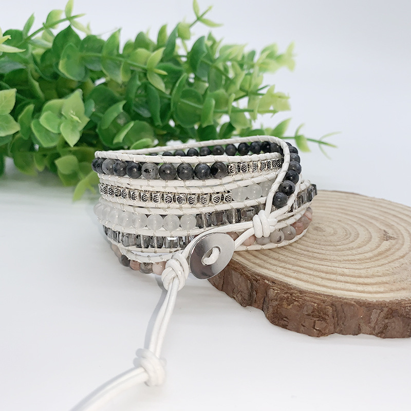 Creative Natural Stone Bracelet | Bohemian Multi-Layer Cuff