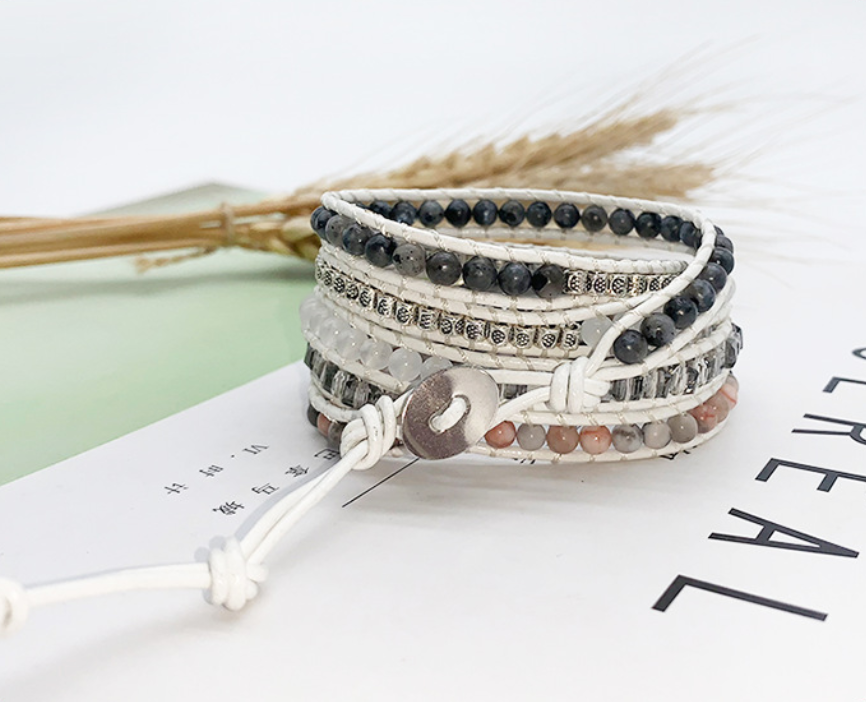 Creative Natural Stone Bracelet | Bohemian Multi-Layer Cuff