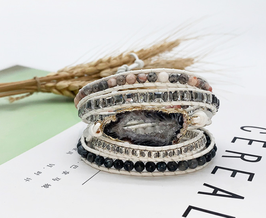 Creative Natural Stone Bracelet | Bohemian Multi-Layer Cuff