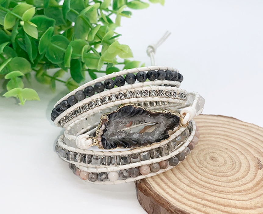 Creative Natural Stone Bracelet | Bohemian Multi-Layer Cuff