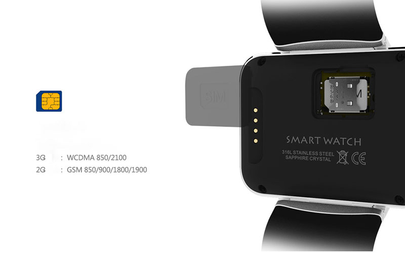 DM98 Android Smart Watch | 2.2" IPS HD & 3G WIFI
