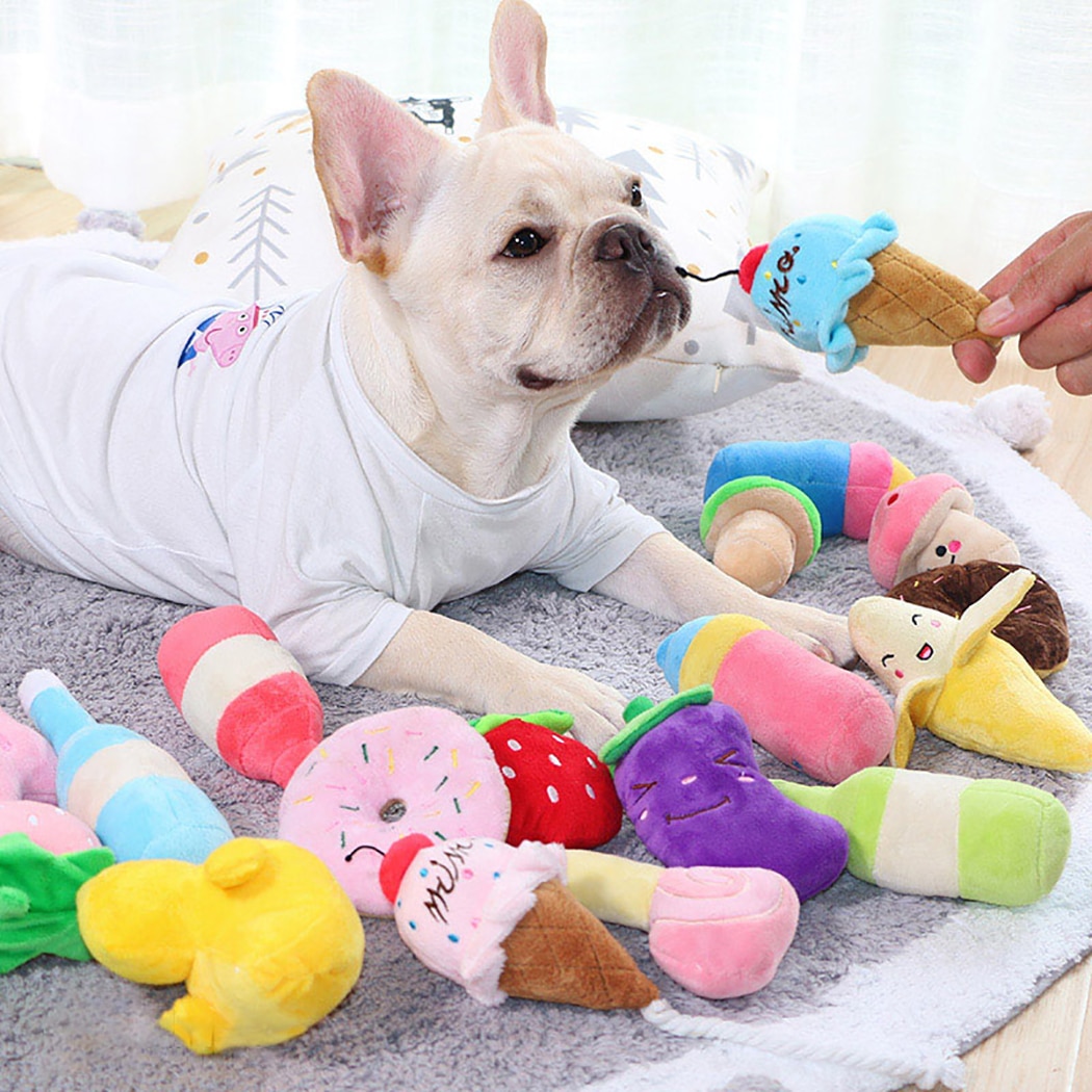 Dog Squeaky Fruit Toys | Interactive Plush Chew Accessories