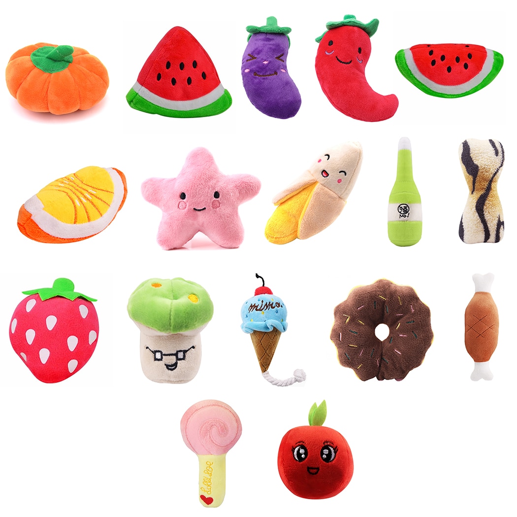 Dog Squeaky Fruit Toys | Interactive Plush Chew Accessories