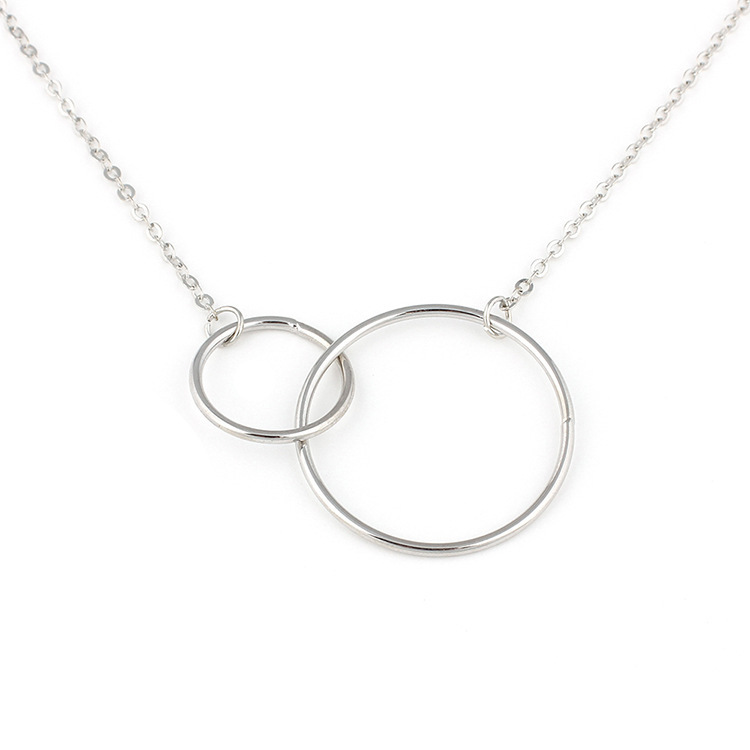 Double OT Chain Necklace | Heart Pendant Clavicle Chain