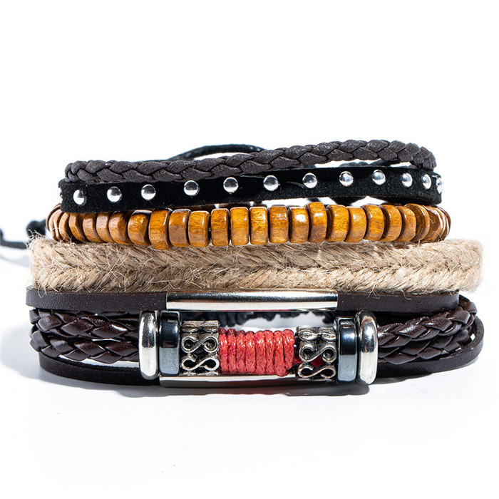 Ethnic Style Woven Bracelet | Multi-Layer Leather Band 12 Ethnic Style Woven Bracelet | Multi-Layer Leather Band