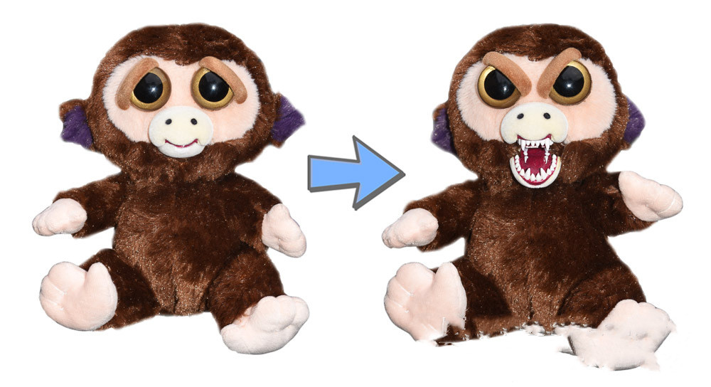 Feisty Pets Face-Changing Monkey | Interactive Plush Toy