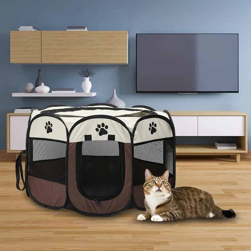 Foldable Octagonal Pet Tent | Portable Puppy & Kitten Playpen 5 Foldable Octagonal Pet Tent | Portable Puppy & Kitten Playpen