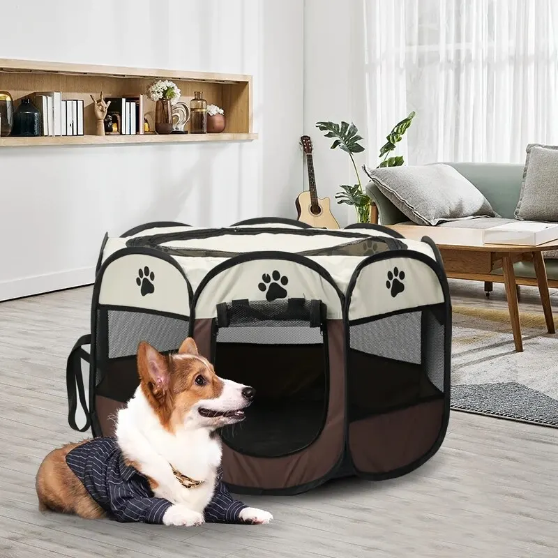 Foldable Octagonal Pet Tent | Portable Puppy & Kitten Playpen 6 Foldable Octagonal Pet Tent | Portable Puppy & Kitten Playpen