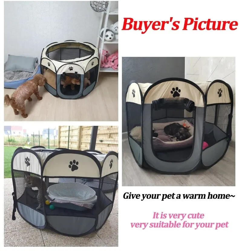 Foldable Octagonal Pet Tent | Portable Puppy & Kitten Playpen 8 Foldable Octagonal Pet Tent | Portable Puppy & Kitten Playpen