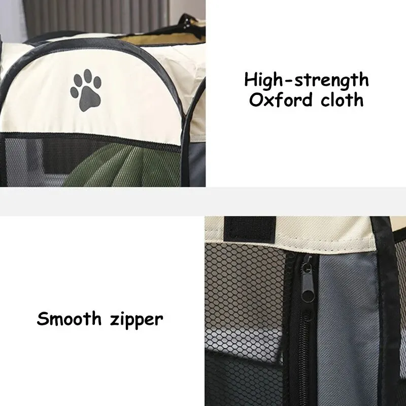Foldable Octagonal Pet Tent | Portable Puppy & Kitten Playpen 10 Foldable Octagonal Pet Tent | Portable Puppy & Kitten Playpen