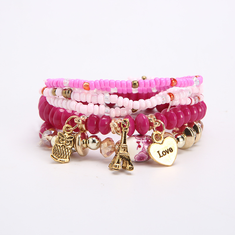 Hand-Beaded Glass Bracelet | Multi-Layer Rice Bead Design