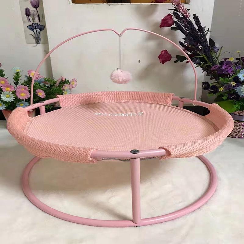 Iron Frame Cat Sleeping Hammock | Double Round Pet Recliner