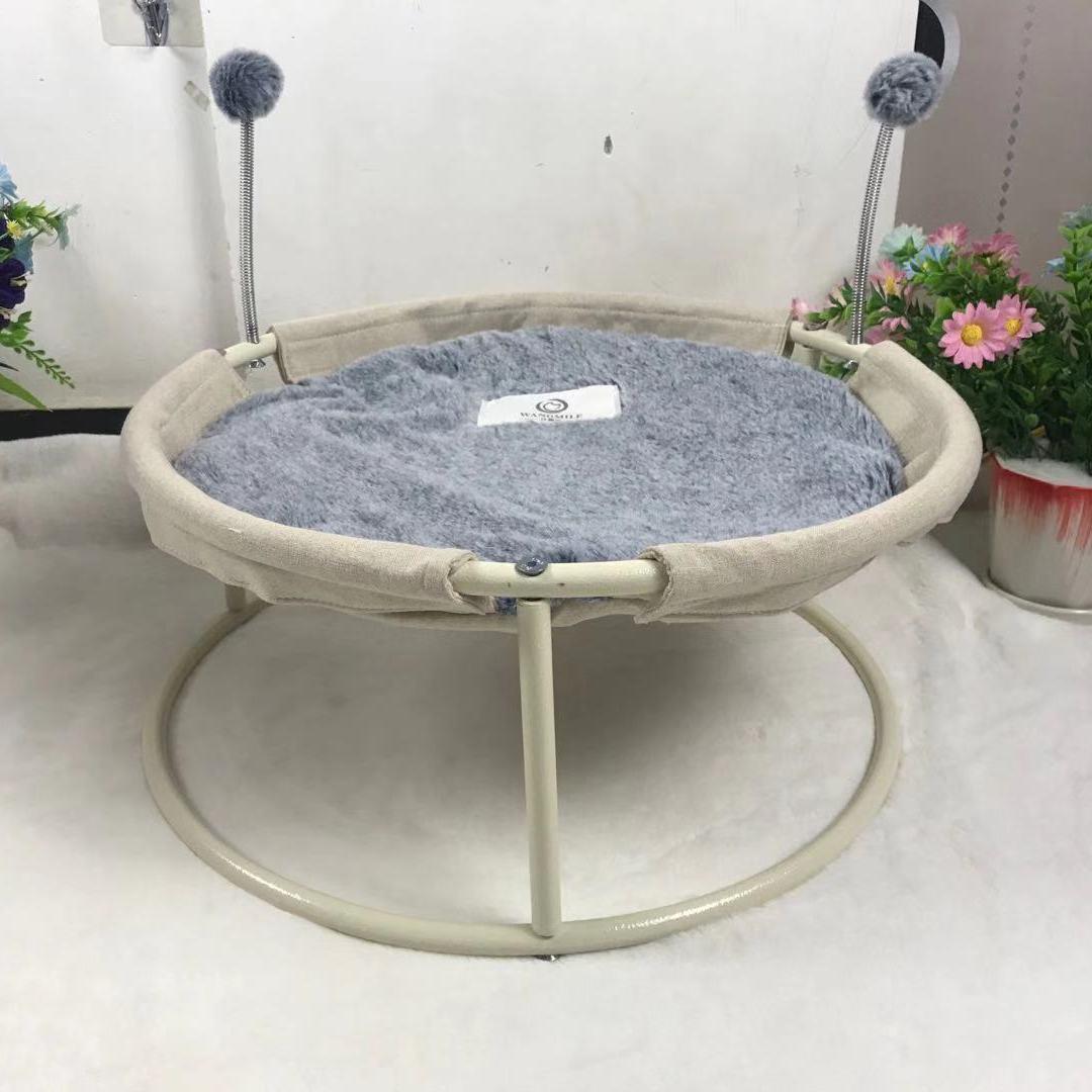 Iron Frame Cat Sleeping Hammock | Double Round Pet Recliner