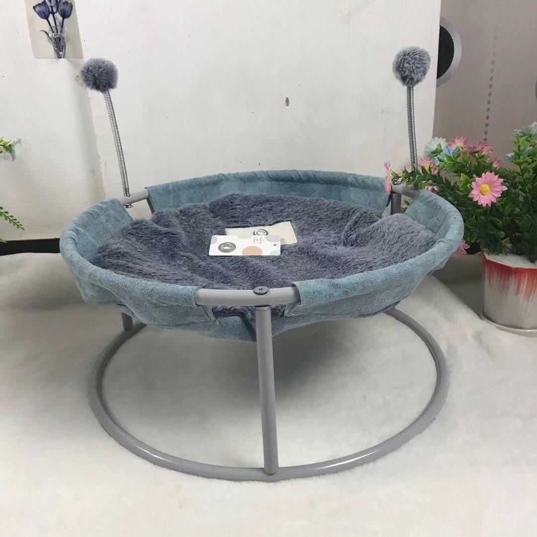 Iron Frame Cat Sleeping Hammock | Double Round Pet Recliner
