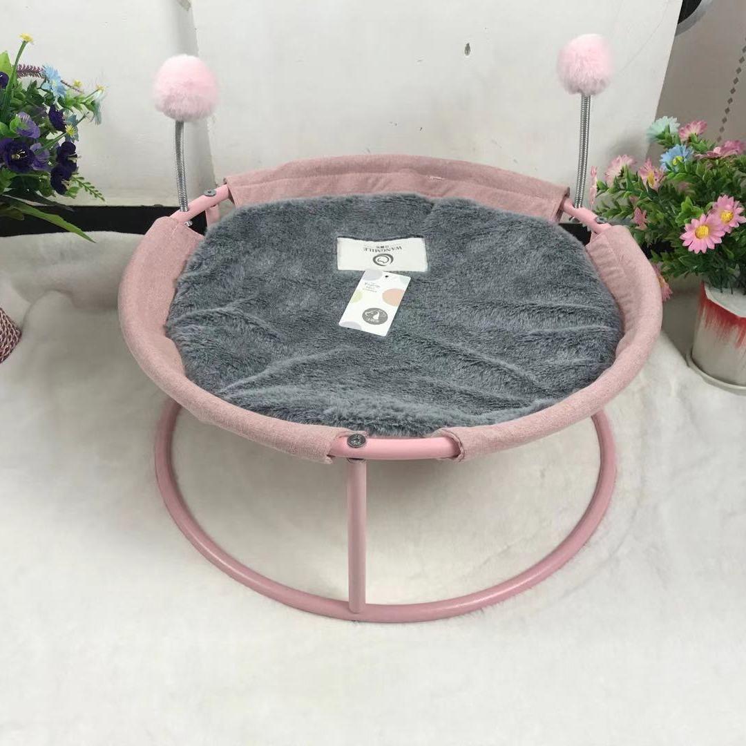 Iron Frame Cat Sleeping Hammock | Double Round Pet Recliner