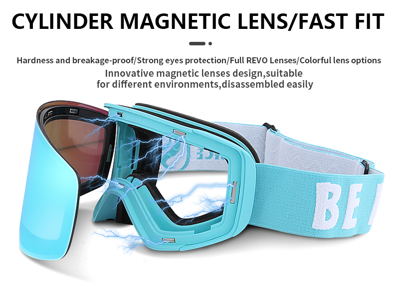 Magnetic Ski Goggles | Anti-Fog Dual Layer Cylindrical Lens