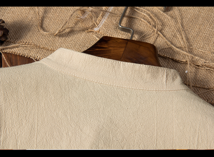 Men's Cotton-Linen Trousers Suit | V-Neck Chinese Style Co-ord