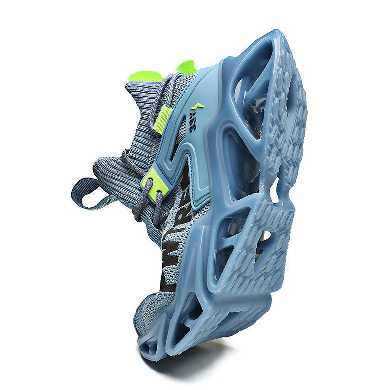 Men's Fly-Knit Sports Shoes | Suede Leather Accents