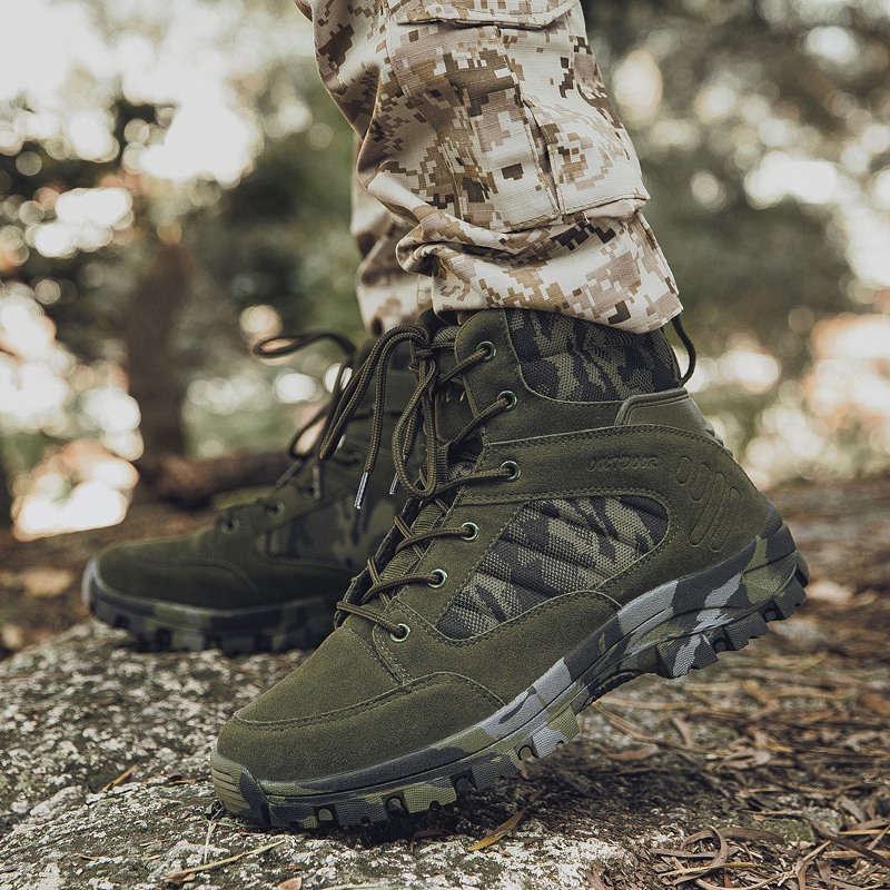 Men's High-Top Hiking Boots | Camouflage Outdoor Footwear