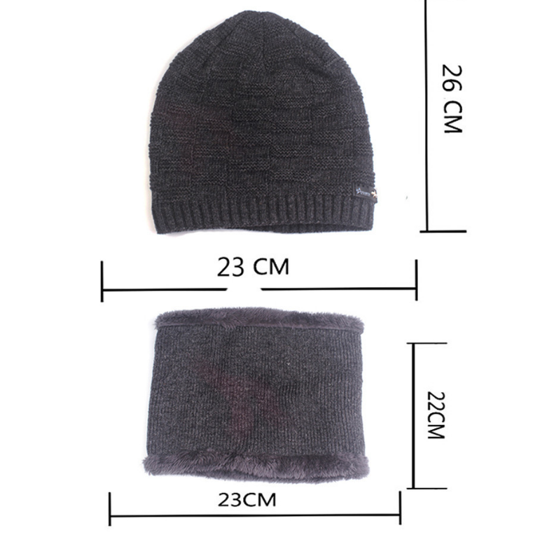 Men's Knitted Hat & Scarf Set | Premium Winter Protection