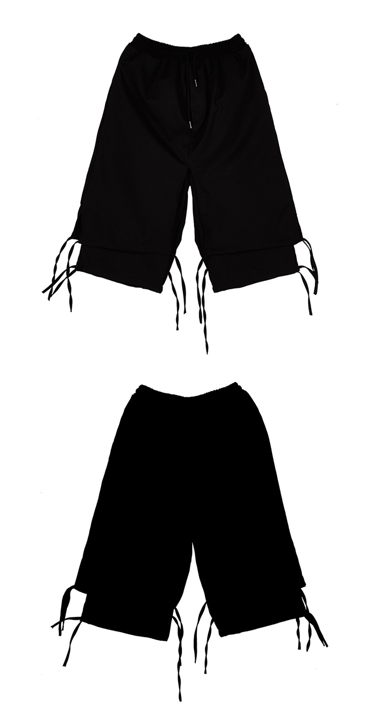 Men's Spliced Cropped Trousers | Loose Fit Non-Iron