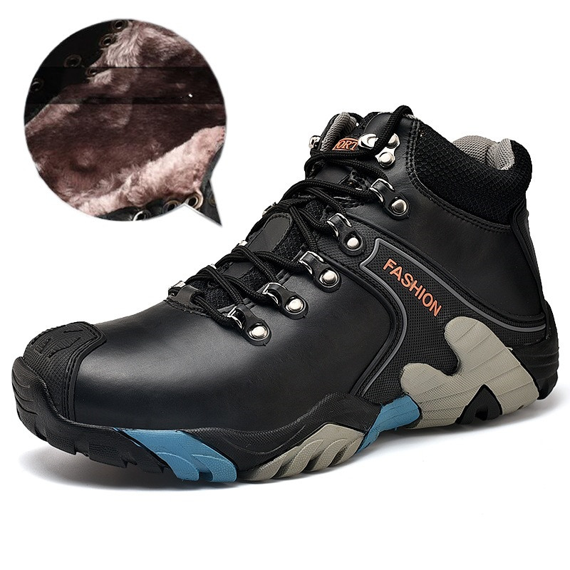 Men's Velvet-Lined Hiking Shoes | Slip-Resistant Rubber Sole