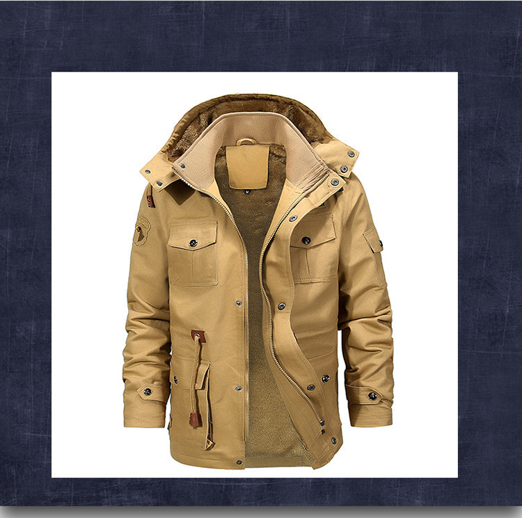 Men's Velvet Lined Winter Parka | Thick Cotton Hooded Coat