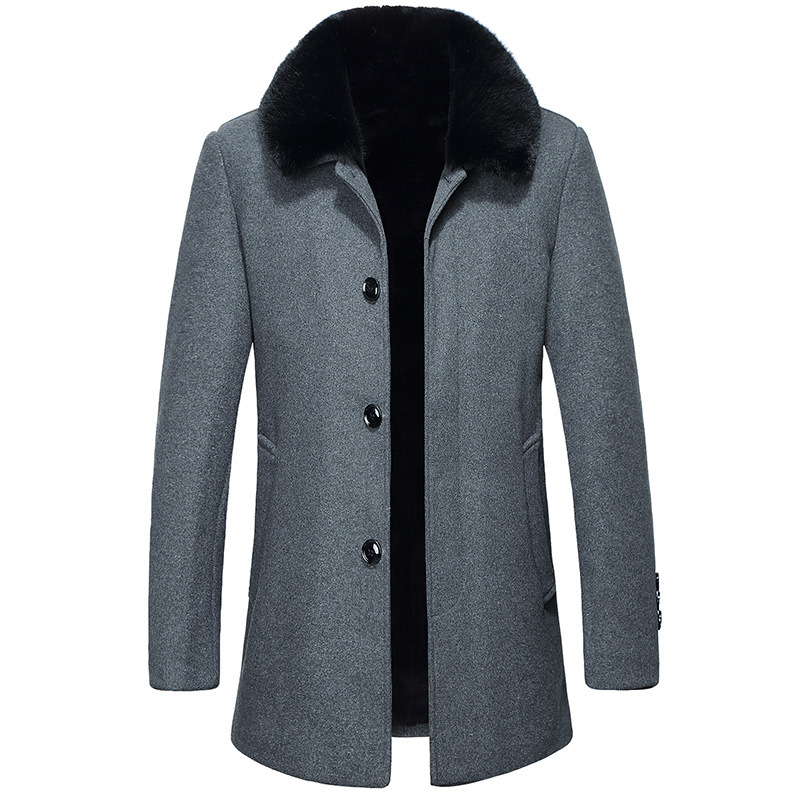 Men's Woollen Overcoat | Lapel Collar Winter Jacket