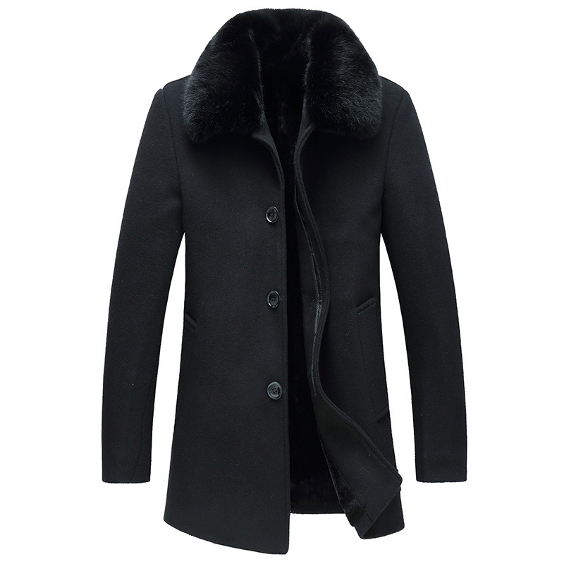 Men's Woollen Overcoat | Lapel Collar Winter Jacket