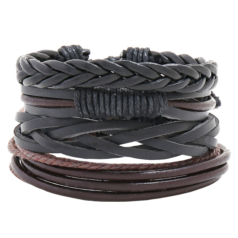 Multi-Layer Braided Faux Leather Bracelet | Unisex Casual Cuff