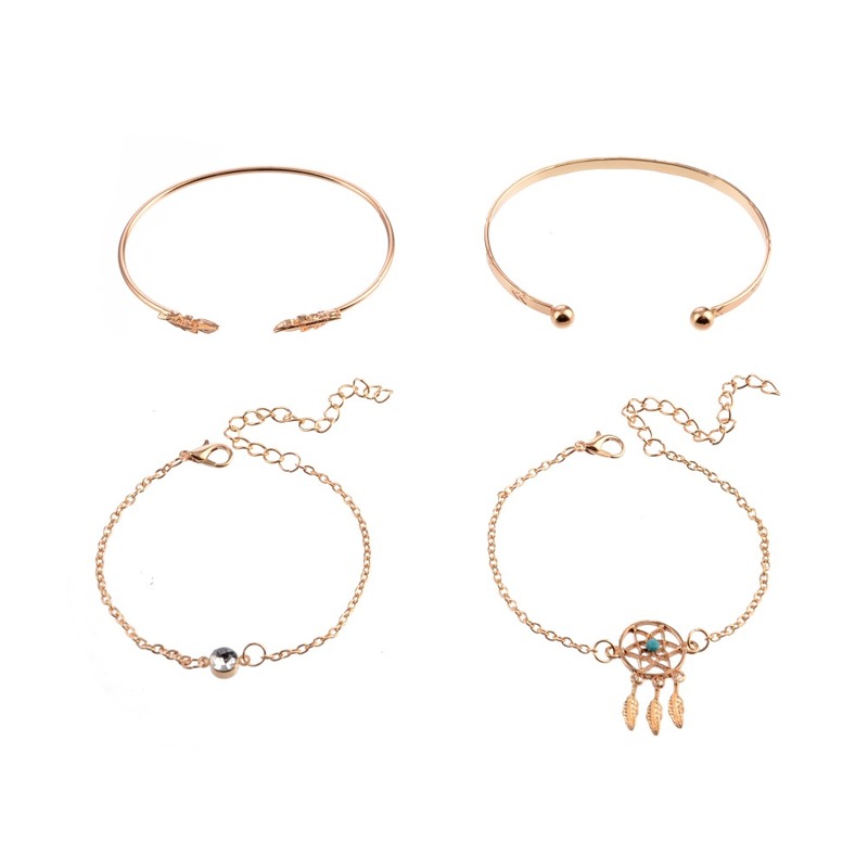 Multi-Layer Fashion Bracelet Set | Geometric Alloy Cuffs